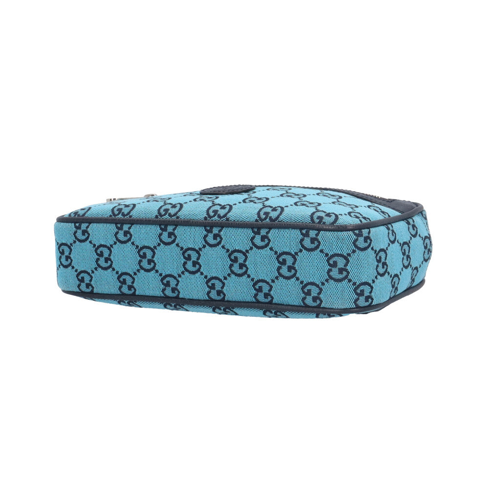 GUCCI グッチ GGキャンパス ウエストバッグ GGキャンバス ブルー ユニ