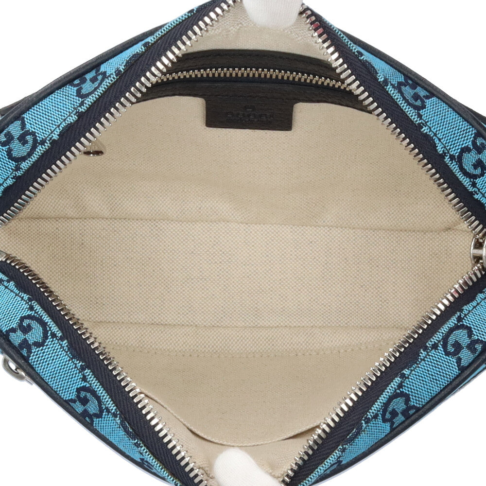 【極美品】グッチ GG キャンバス ウエストバッグ ポシェット ユニセックス GUCCI グッチ GGキャンパス ウエストバッグ GGキャンバス ブルー