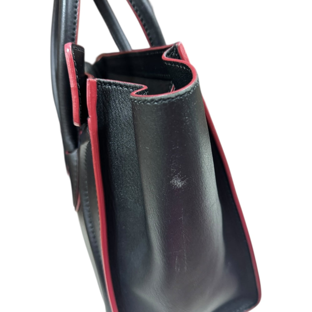 CELINE ラゲージ ブラックレザーハンドバッグ 楽天市場】【中古】セリーヌ ラゲージ ナノショッパー レザー ブラック