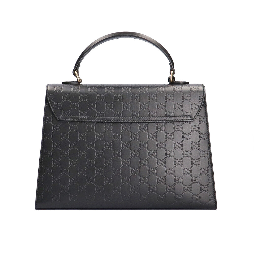 グッチ GUCCI パドロック グッチシマ ハンドバッグ シマレザー ユニ 