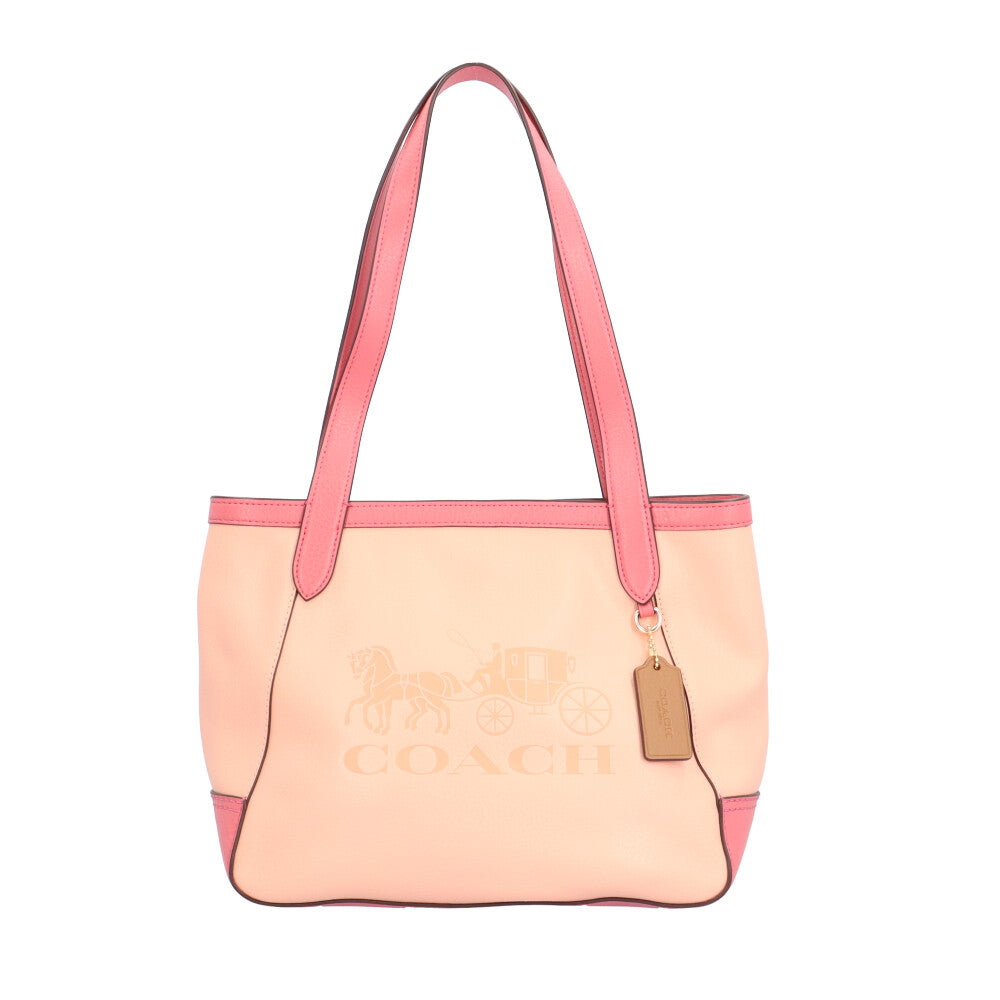COACH Color Block with Horse and Carriage Tote Bag Leather