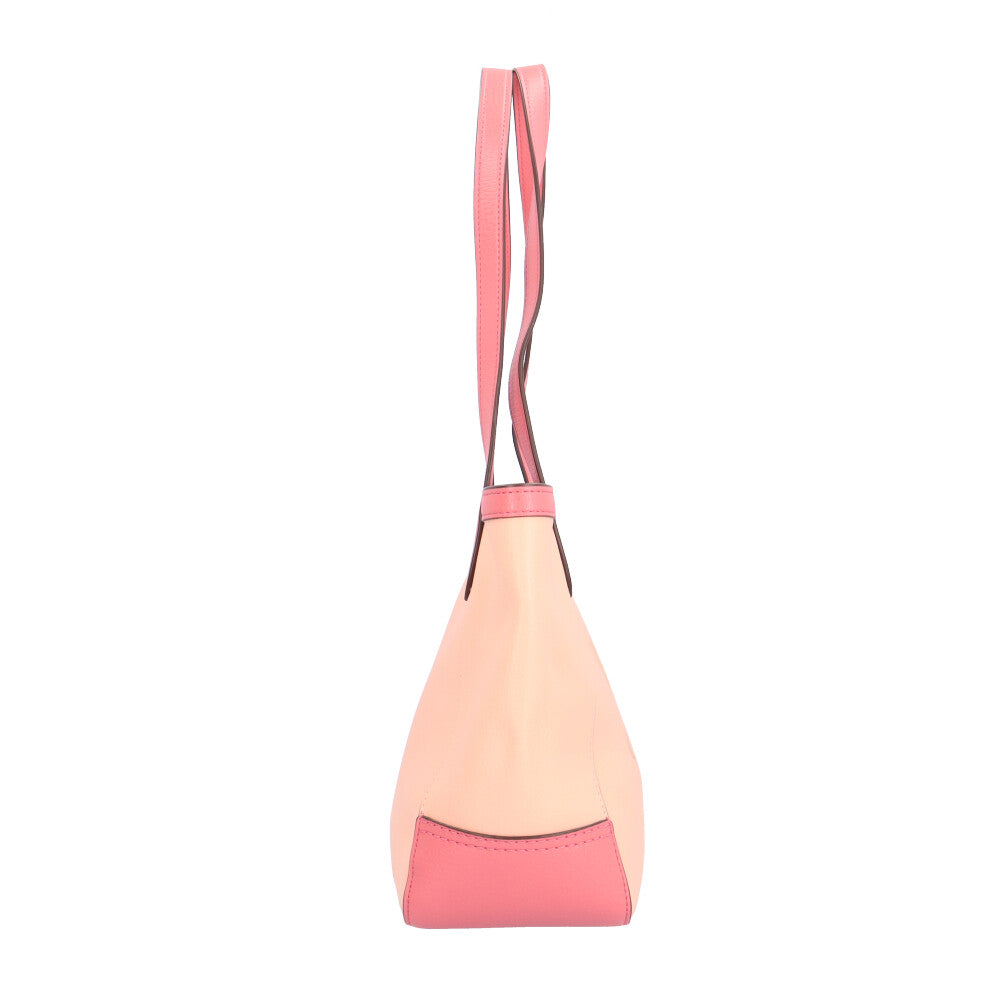 COACH Color Block with Horse and Carriage Tote Bag Leather Pink