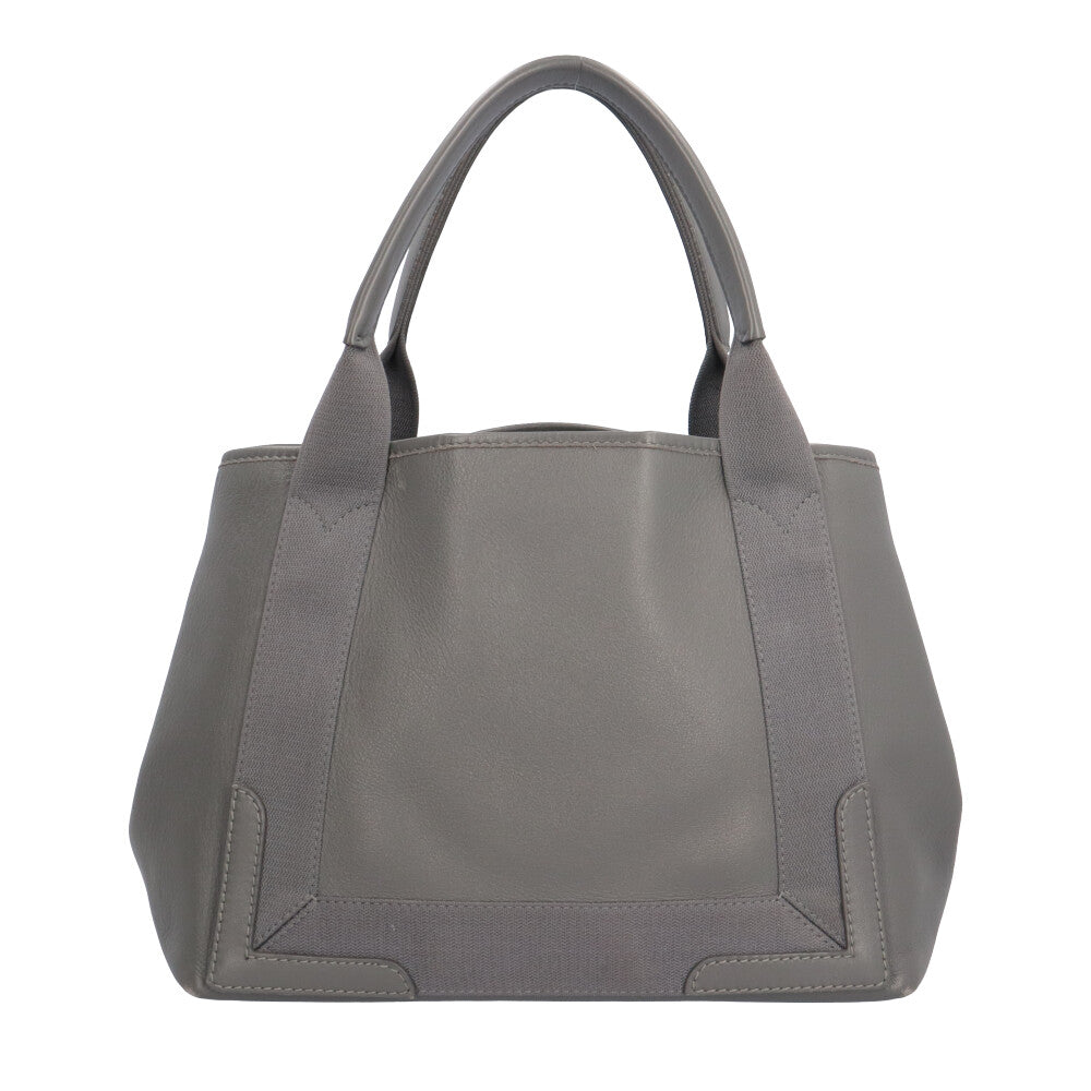 BALENCIAGA バレンシアガ ネイビーカバスS トートバッグ レザー グレー