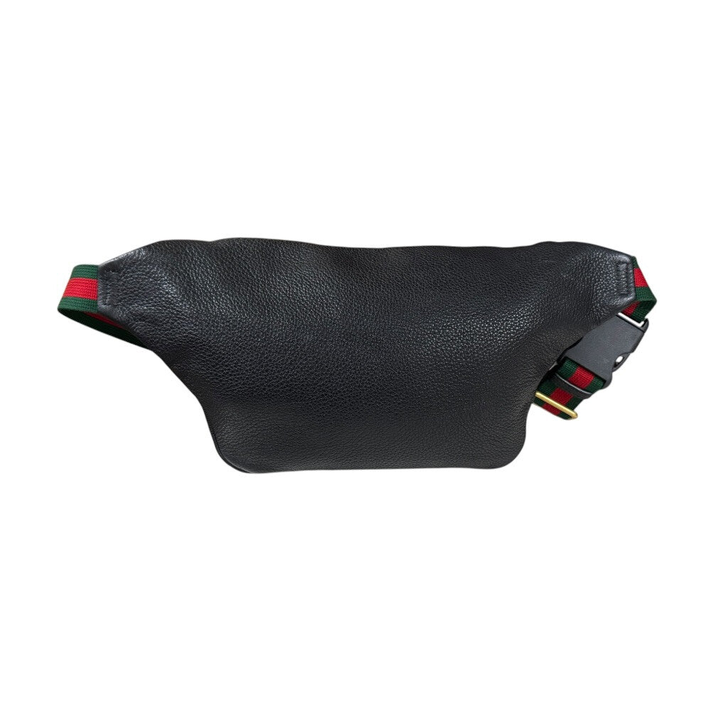 GUCCI グッチ シェリーライン ボディバッグ レザー ブラック メンズ