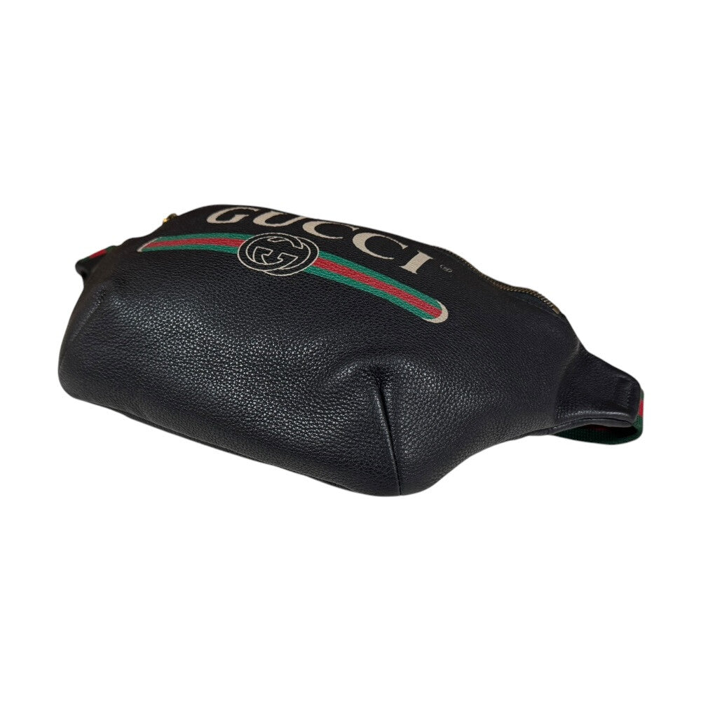 GUCCI グッチ シェリーライン ボディバッグ レザー ブラック メンズ
