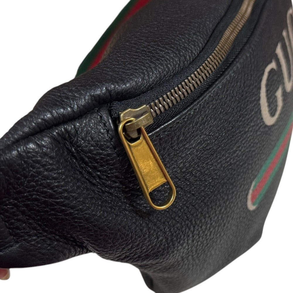 CHLOE&LEON【美品】GUCCI グッチ シェリーライン ボディバッ GUCCI グッチ シェリーライン ボディバッグ レザー ブラック メンズ