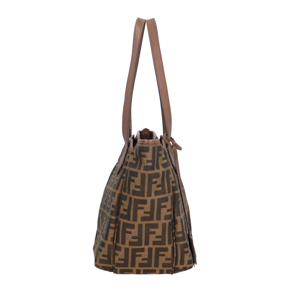FENDI フェンディ ズッカ トートバッグ キャンバス ブラウン ユニ