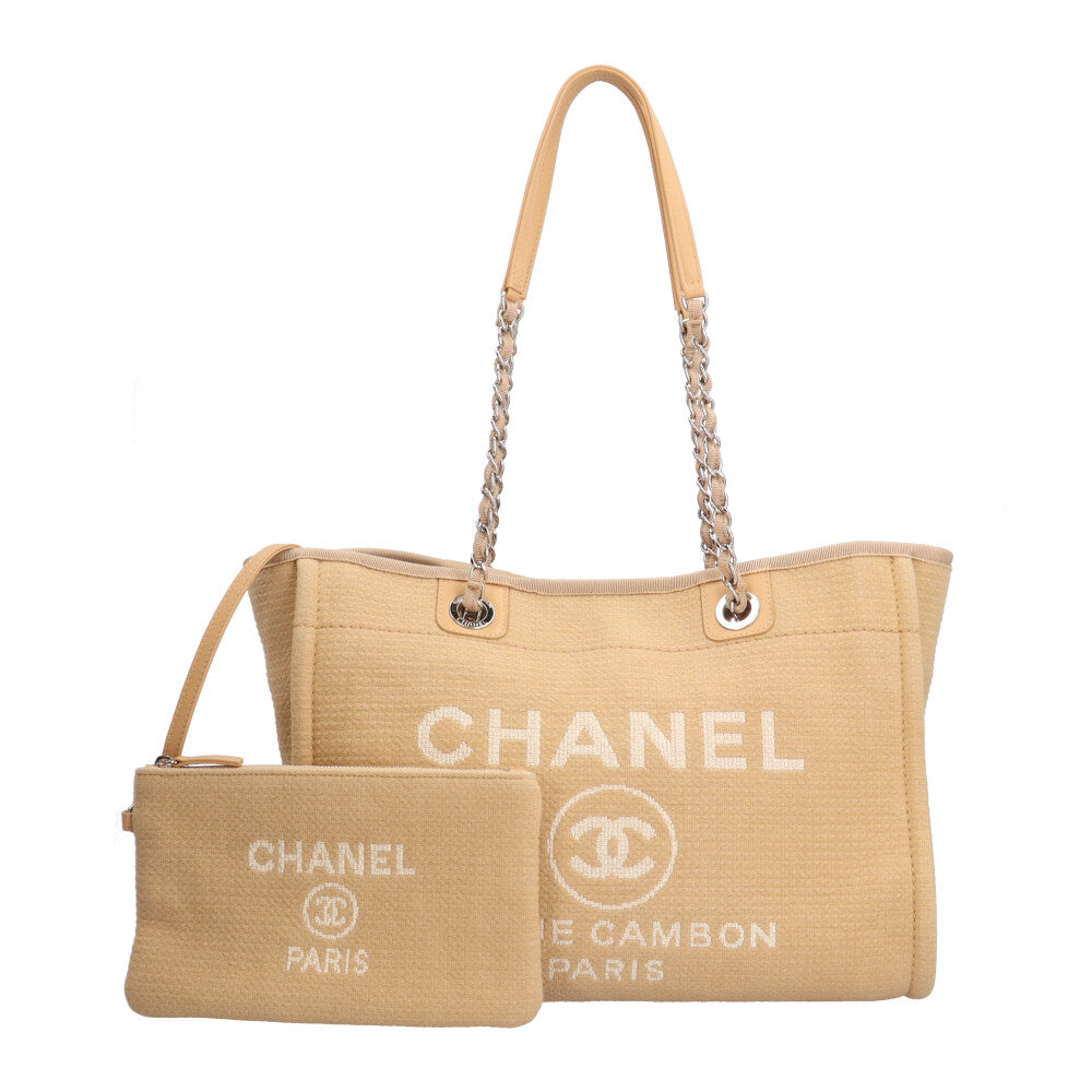 CHANEL シャネル MM ドーヴィル トートバッグ キャンバス ベージュ レディース 中古 【ショッピングローン36回無金利対象】 –  【公式】リサイクルキング オンラインショップ