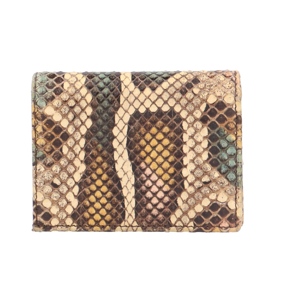 GUCCI グッチ GGマーモント 二つ折り財布 パイソン レディース 中古