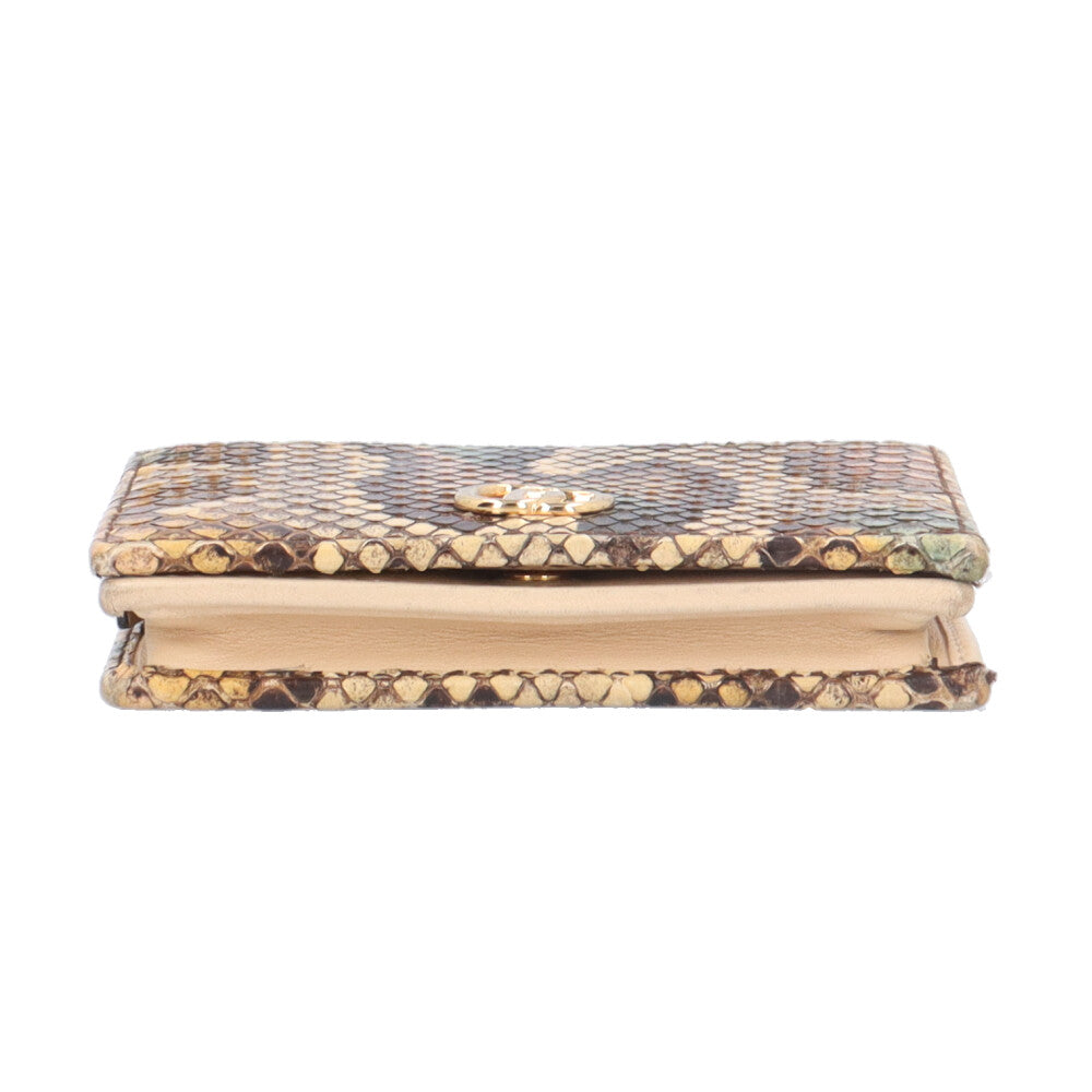 GUCCI グッチ GGマーモント 二つ折り財布 パイソン レディース 中古