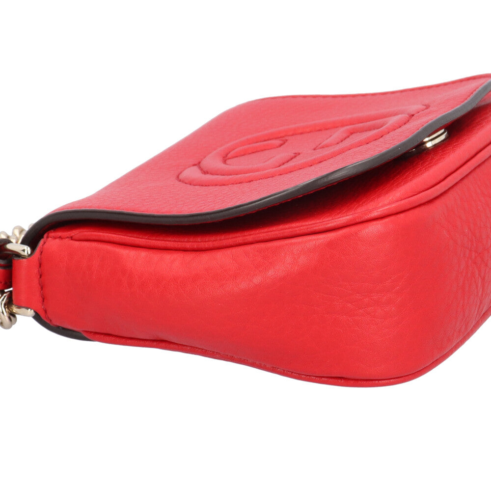 GUCCI グッチ スモール ソーホー ショルダーバッグ レザー レッド