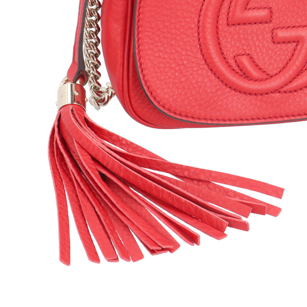GUCCI グッチ スモール ソーホー ショルダーバッグ レザー レッド