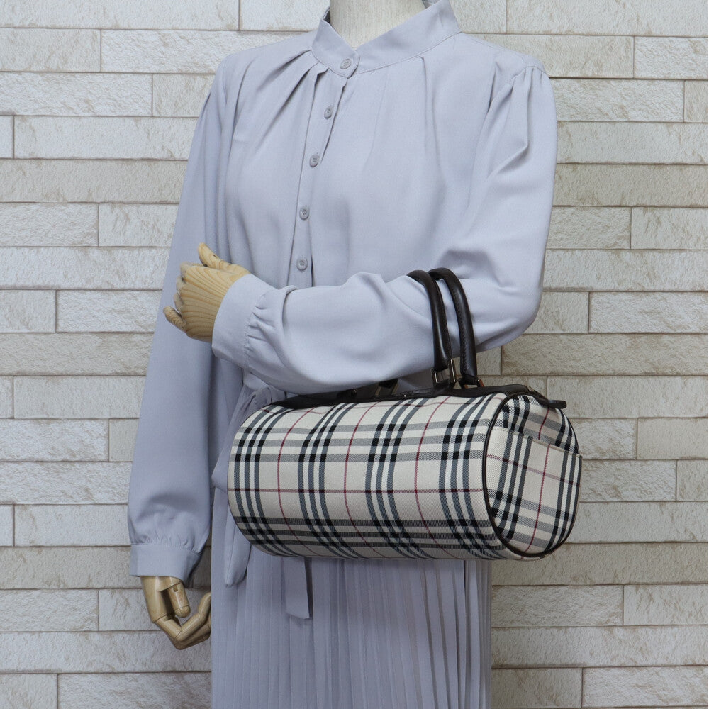 バーバリー BURBERRY ノバチェック ハンドバッグ ナイロン ベージュ