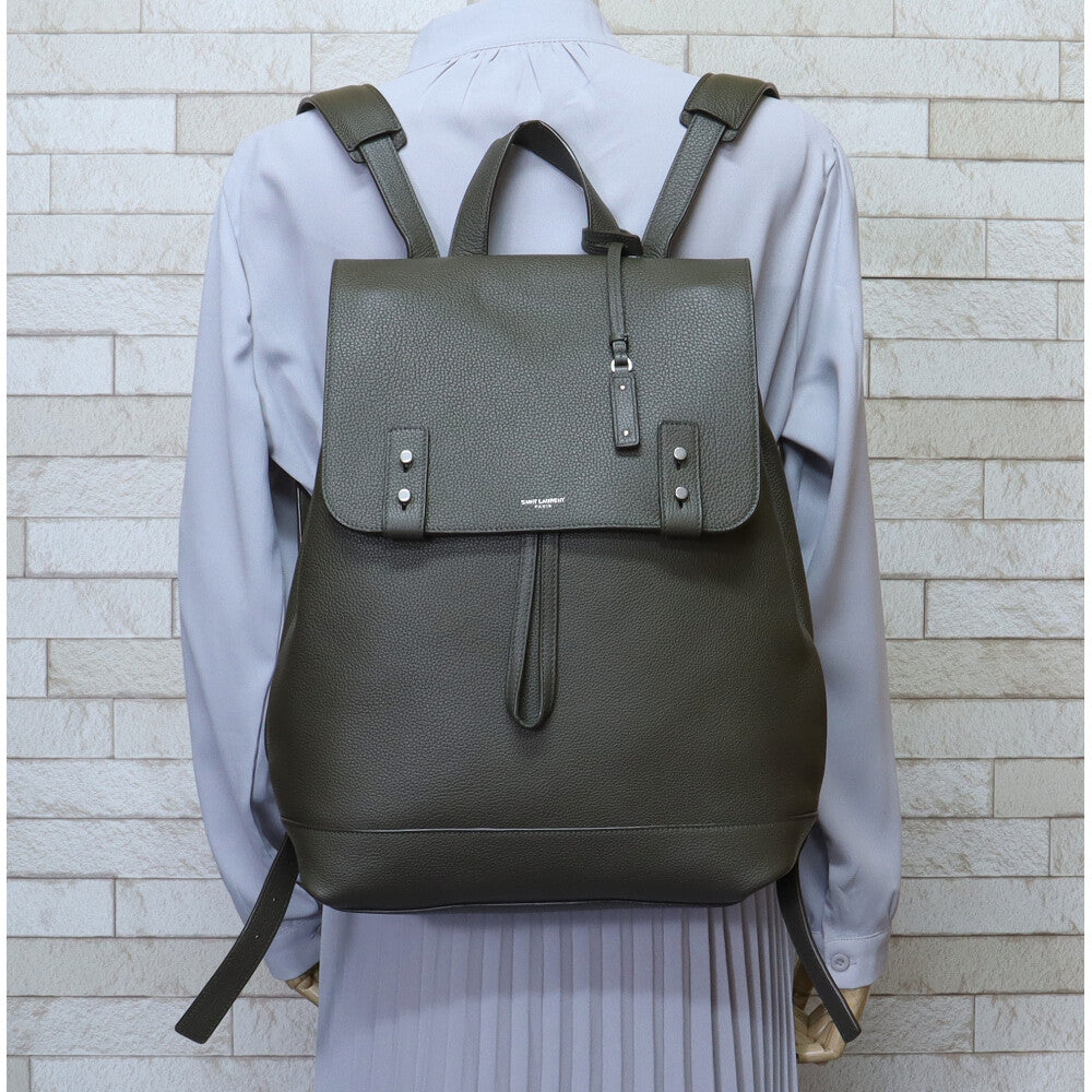 Saint Laurent Paris Thin Large Sac de Jour Souple Backpack/Daypack Grained Leather Unisex Used