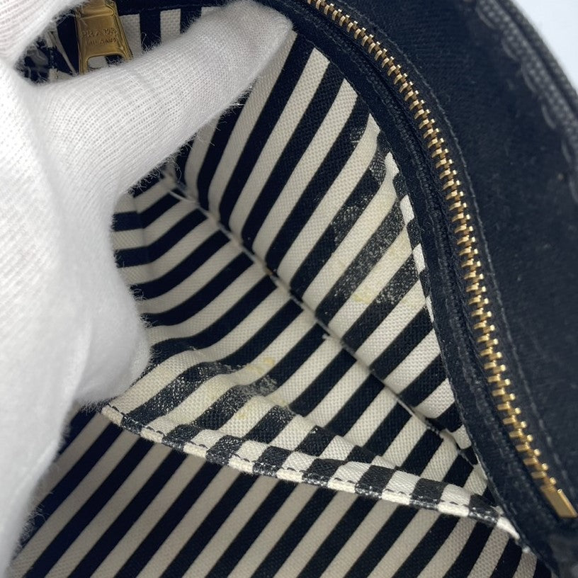 PRADA プラダ カナパ ミニ ショルダーバッグ キャンバス ブラック