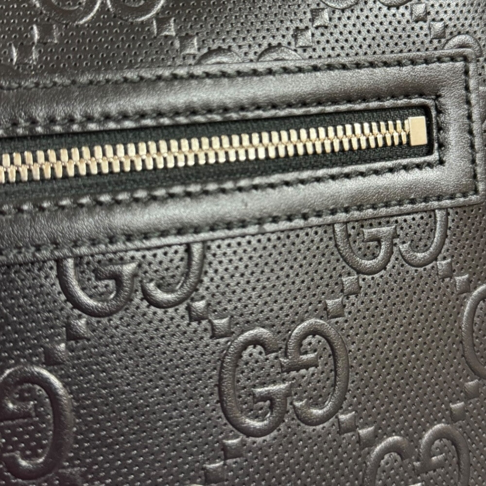 GUCCI グッチ GGエンボス ショルダーバッグ レザー メンズ 中古