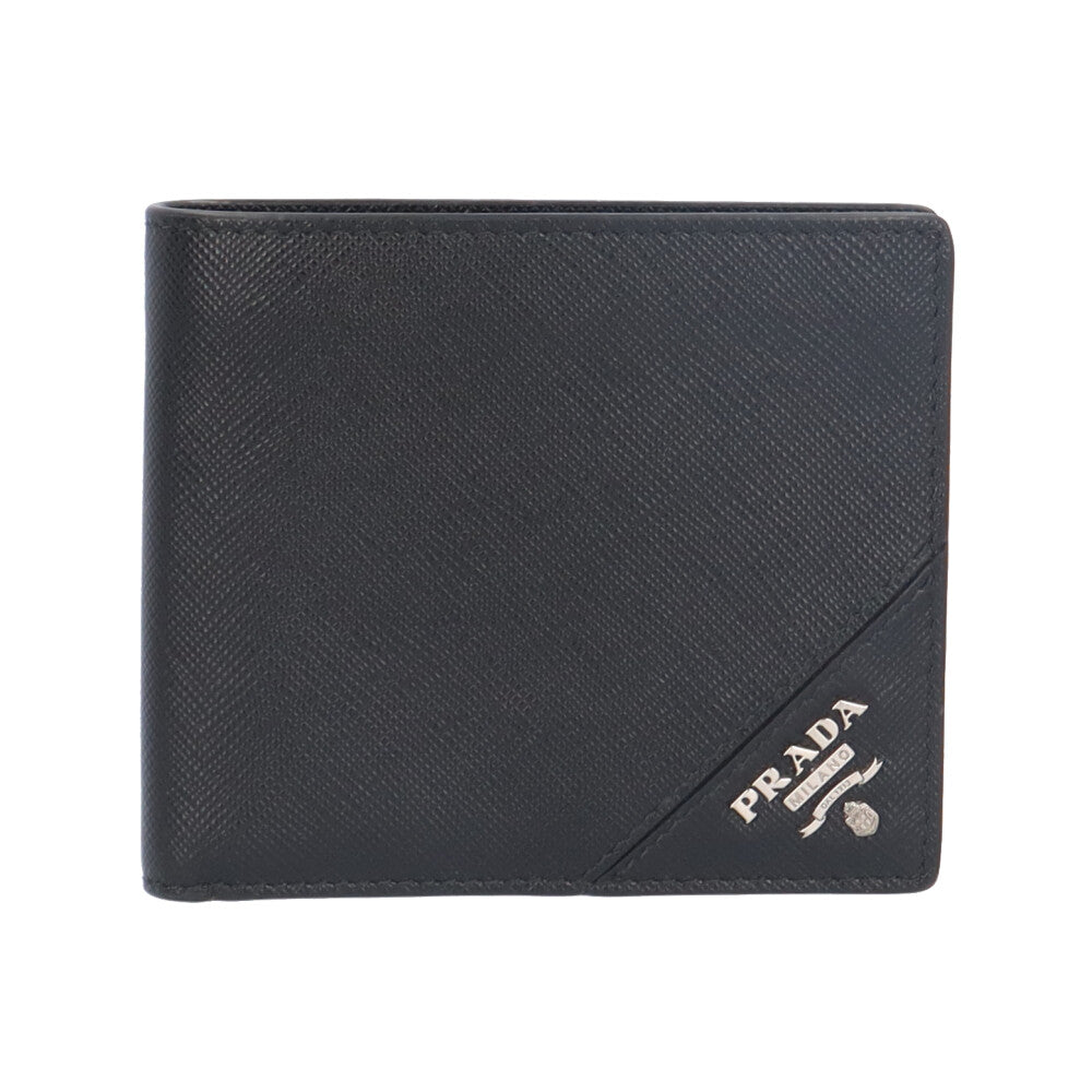 PRADA プラダ　サフィアーノ レザー 二つ折り 財布　ブラック　付属品付き 楽天市場】【新品】 プラダ 二つ折り財布 サフィアーノ タブ