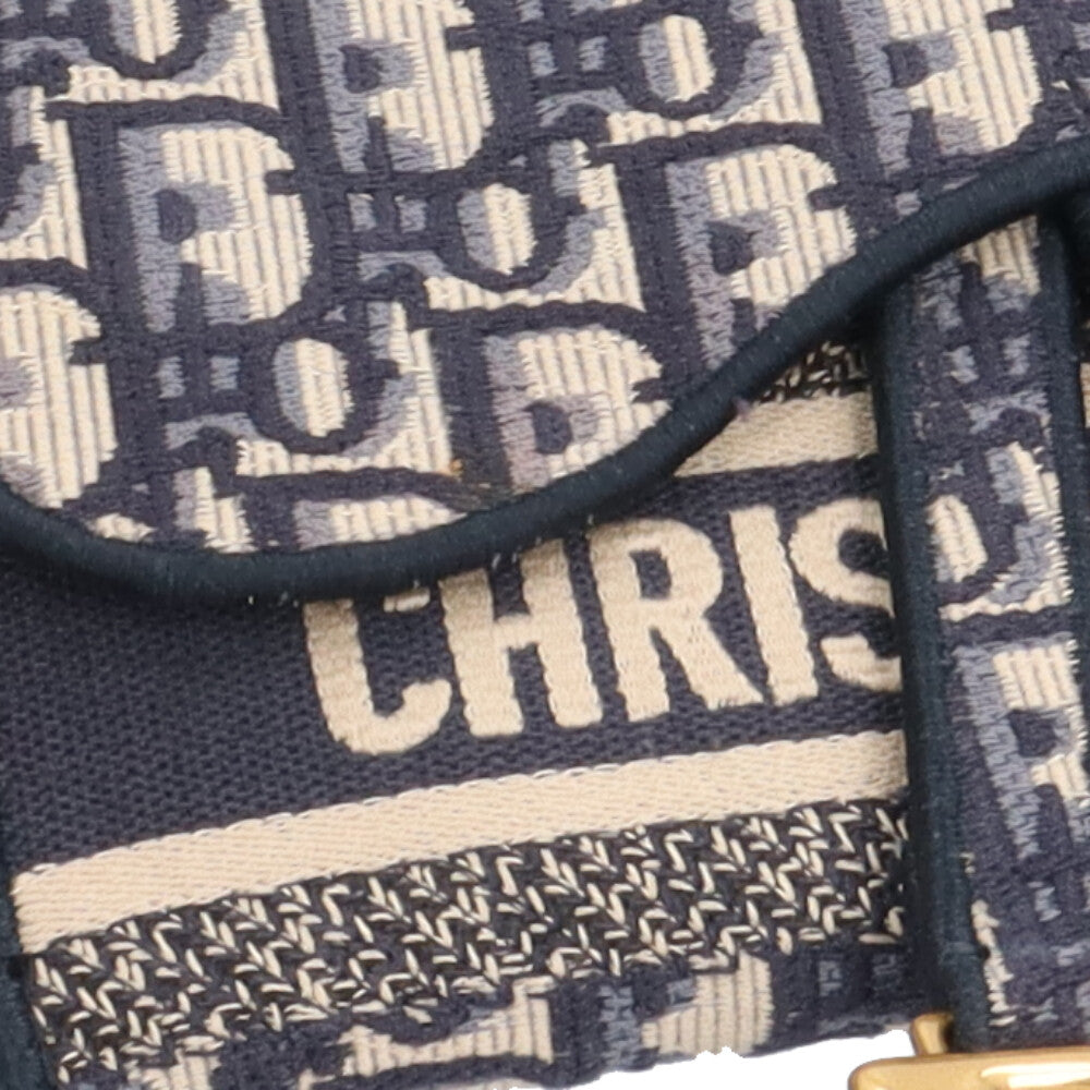 Dior ロゴキャンバス ポーチ ネイビー/ベージュ Christian Dior クリスチャンディオール サドル スリムポーチ