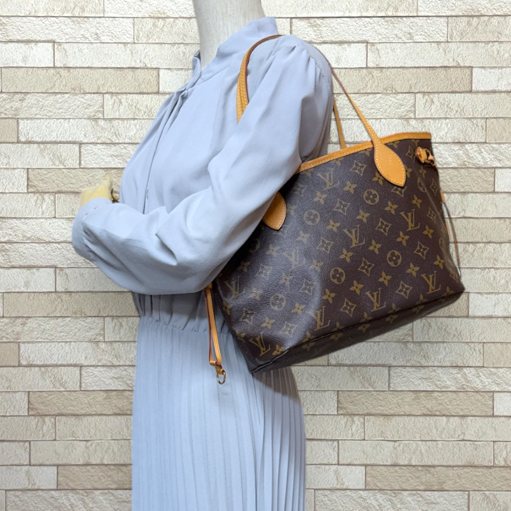 LOUIS VUITTON Louis Vuitton Never Full PM Monogram Tote Bag Monogram Canvas Brown Ladies Used