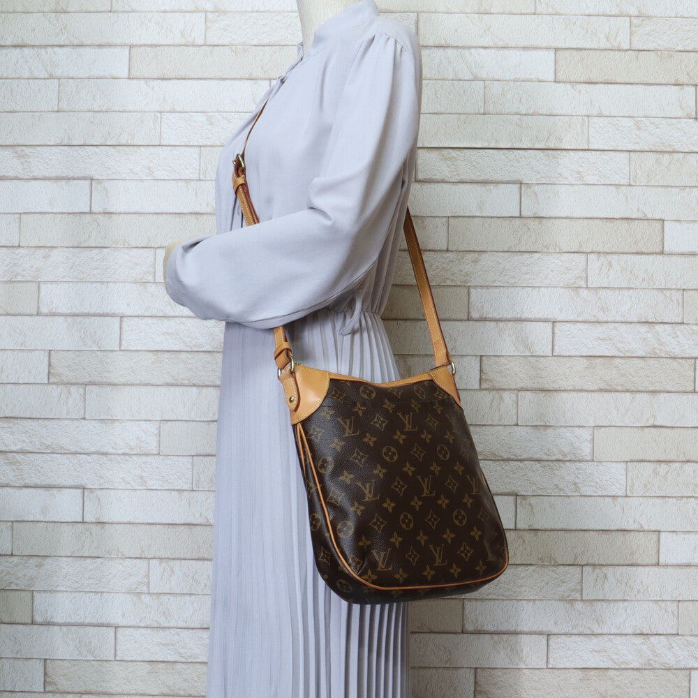 LOUIS VUITTON Louis Vuitton Odeon PM Monogram Shoulder Bag Monogram Canvas Brown Ladies Used