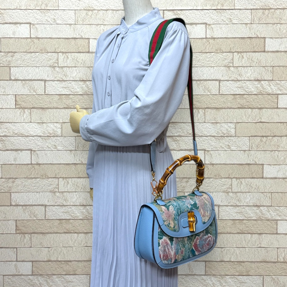 GUCCI グッチ HOSSOコラボ バンブー1947 ショルダーバッグ キャンバス