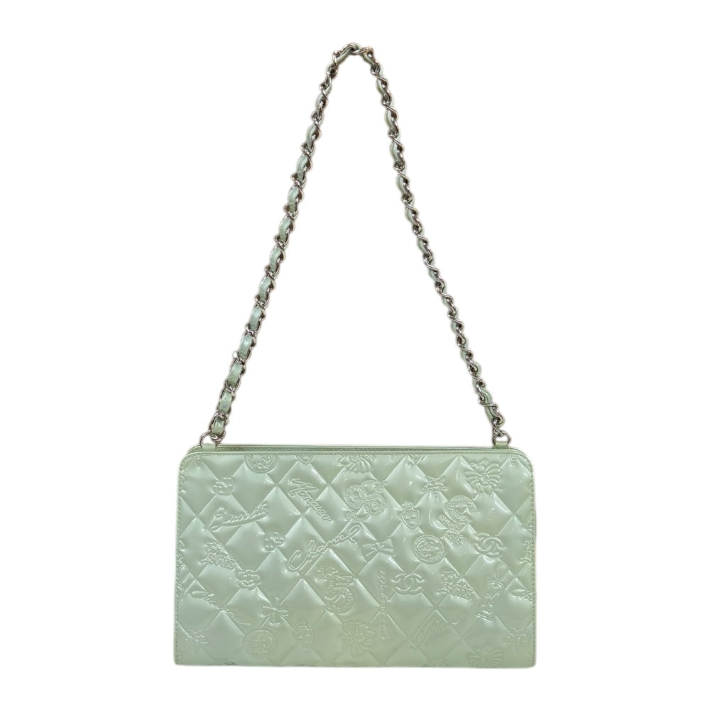 CHANEL シャネル アイコン ショルダーバッグ パテントレザー グリーン
