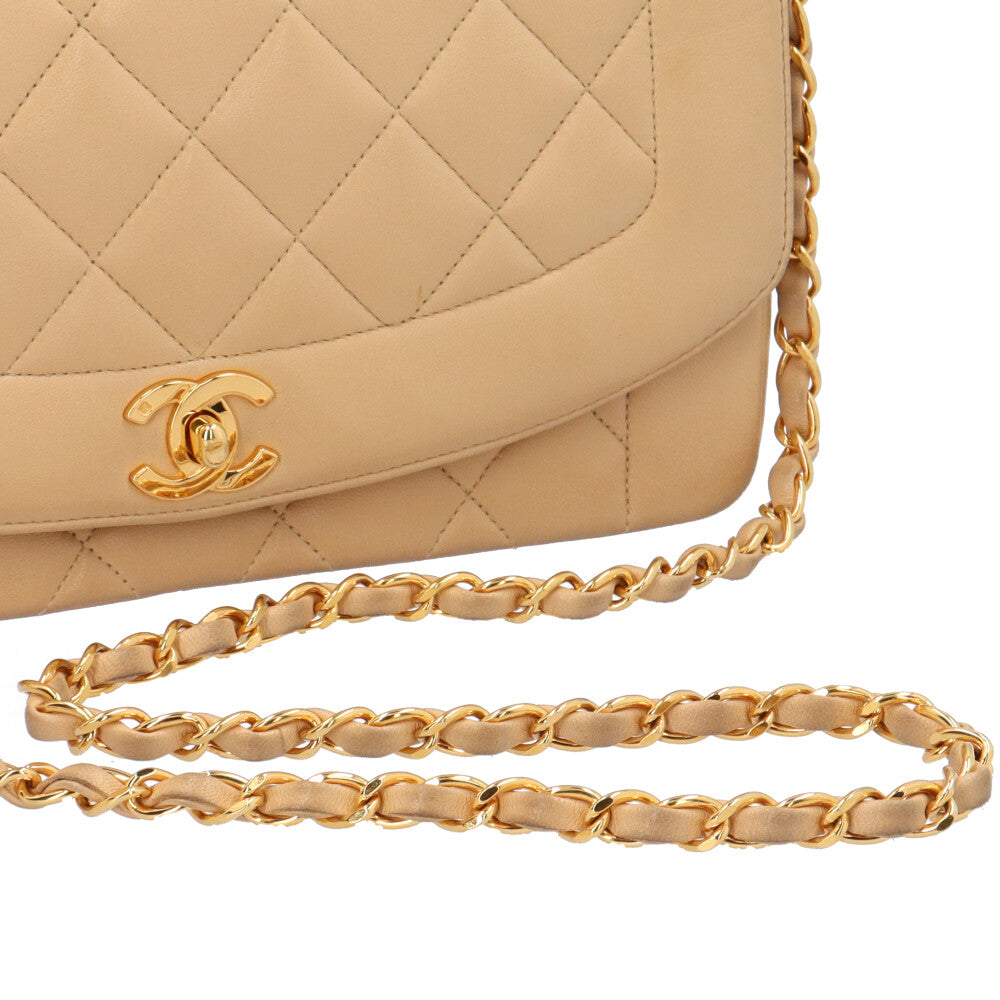 シャネル ダイアナ チェーン マトラッセ ショルダーバッグ レザー