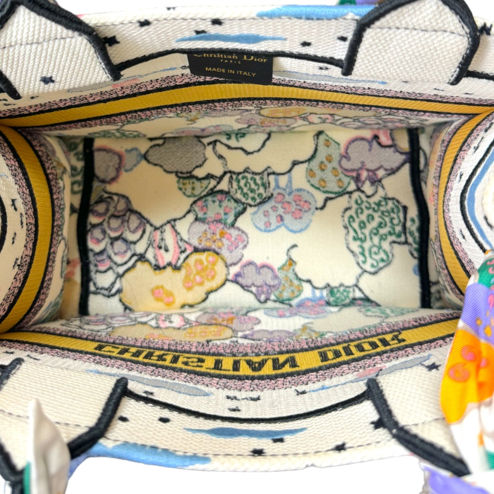 Christian Dior Book Tote Small Tote Bag Canvas White Women's Used