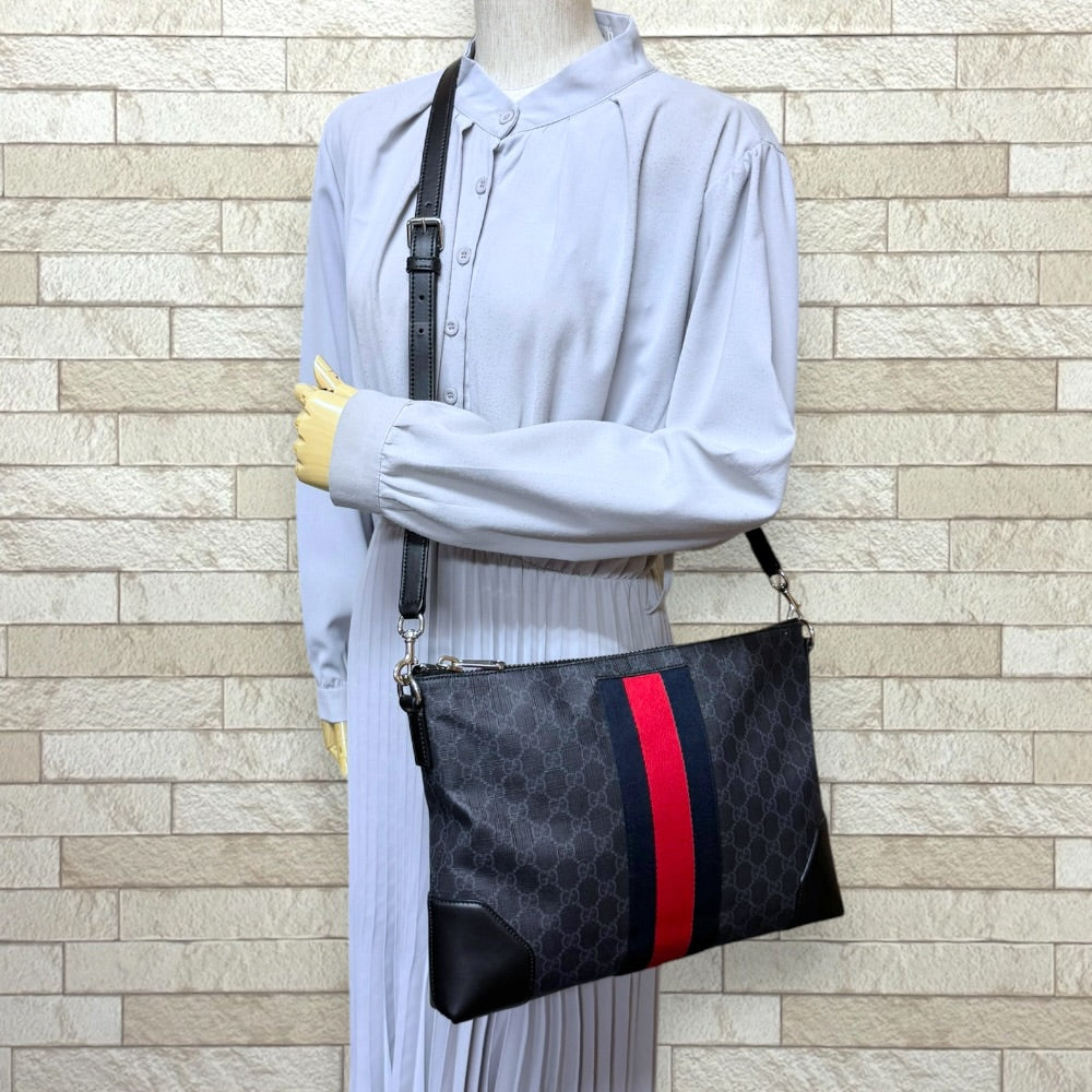 GUCCI グッチ GGスプリーム シェリーライン ショルダーバッグ GG