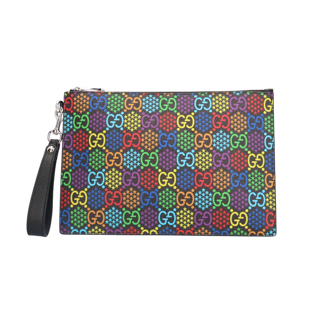 GUCCI グッチ GGサイケデリック クラッチバッグ PVCコーティング