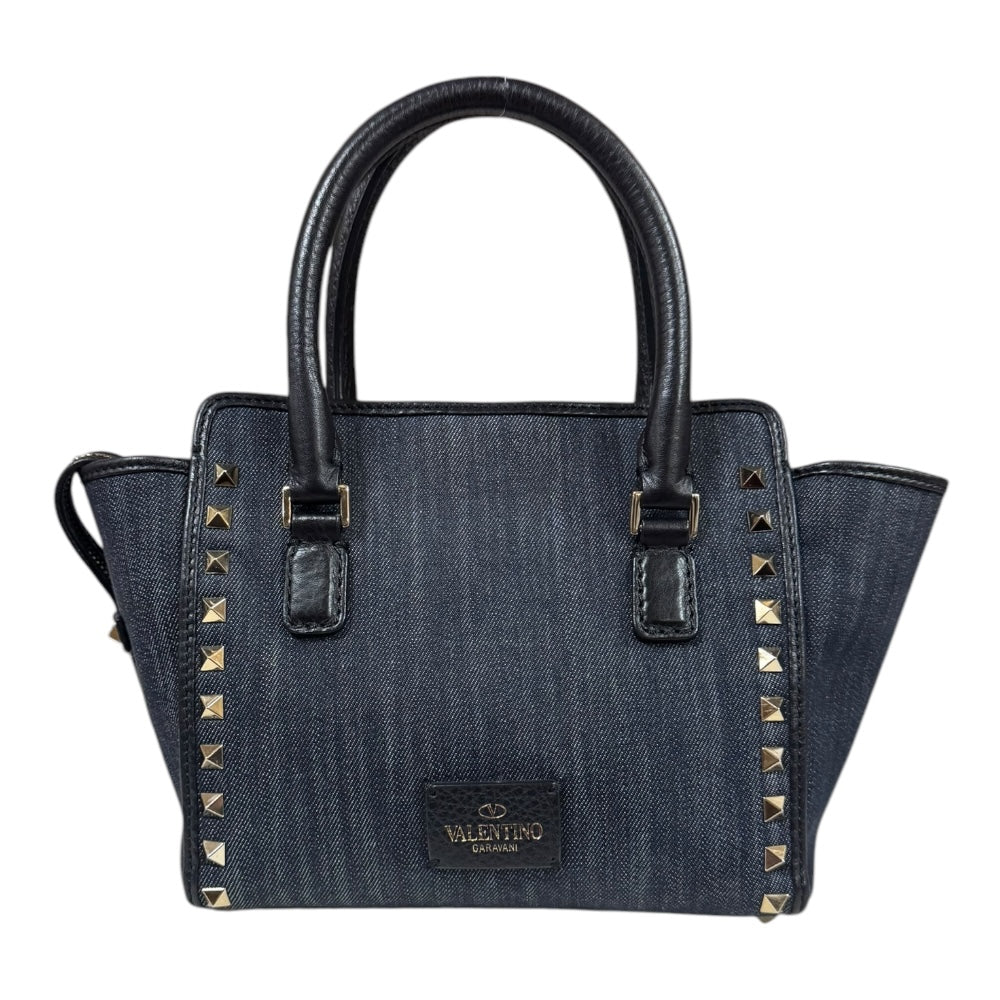 ヴァレンティノ　デニム スタッズ付き ボディバッグ VALENTINO ヴァレンティノ ロックスタッズ ミニ ショルダーバッグ