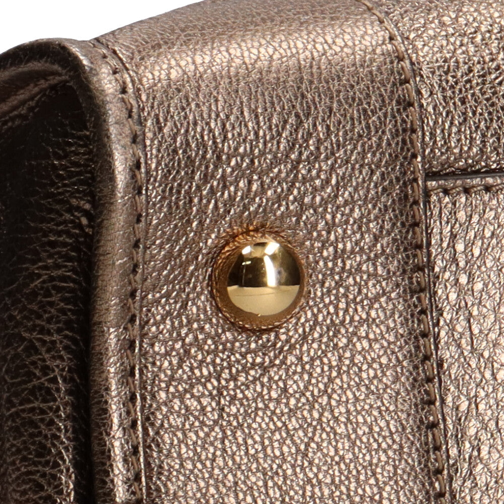 ロエベ LOEWE アマソナ36 ハンドバッグ レザー ゴールド レディース