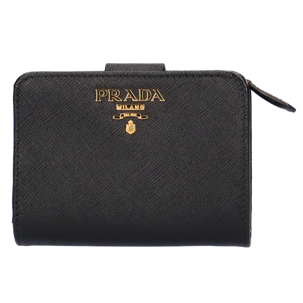 プラダ PRADA サフィアーノ 二つ折り財布 レザー レディース 中古