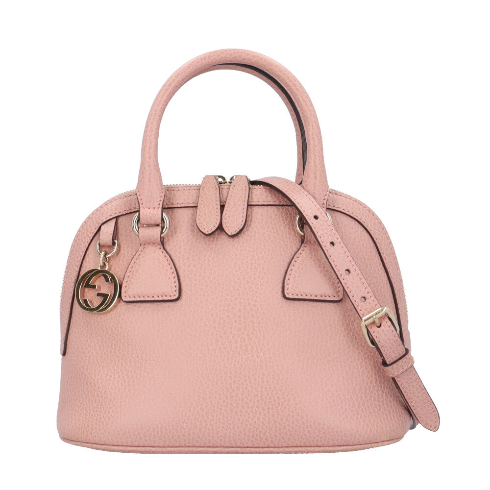 GUCCI グッチ インターロッキング ショルダーバッグ レザー ピンク