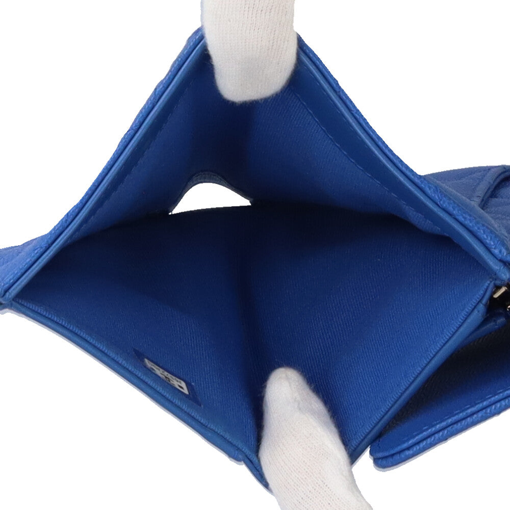 CHANEL シャネル マトラッセ 三つ折り財布 キャビアスキン レディース