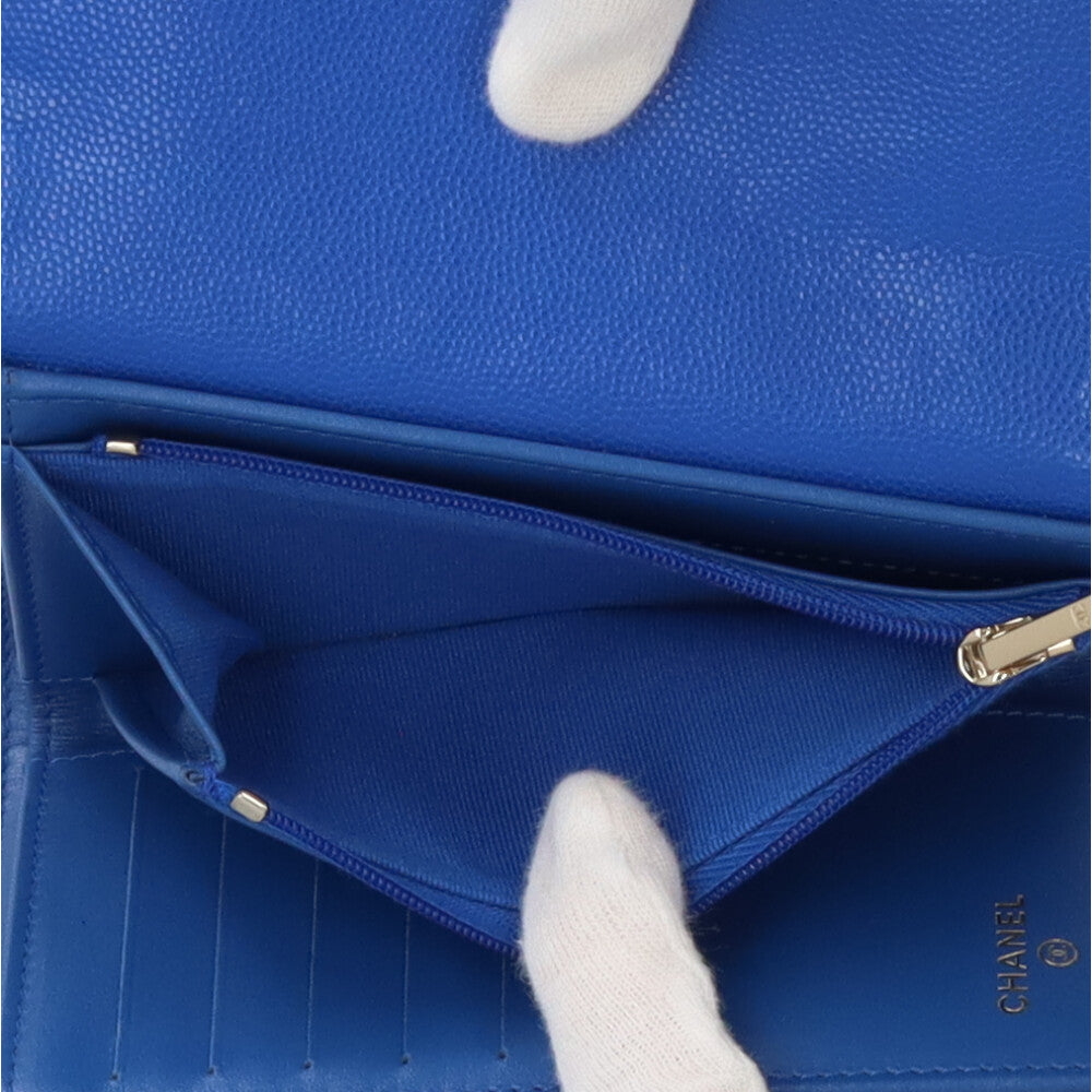 CHANEL シャネル マトラッセ 三つ折り財布 キャビアスキン レディース