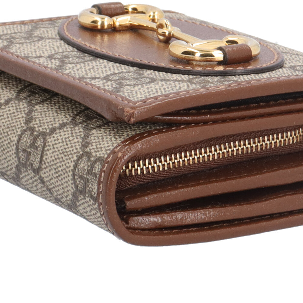 GUCCI グッチ ホースビット1995 二つ折り財布 GGスプリームキャンバス