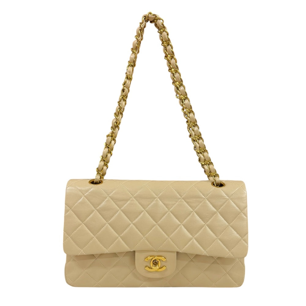 シャネル マトラッセ チェーンショルダーバッグ ベージュ ラムスキン CHANEL】シャネル チェーンショルダー ショルダーバッグ マトラッセ
