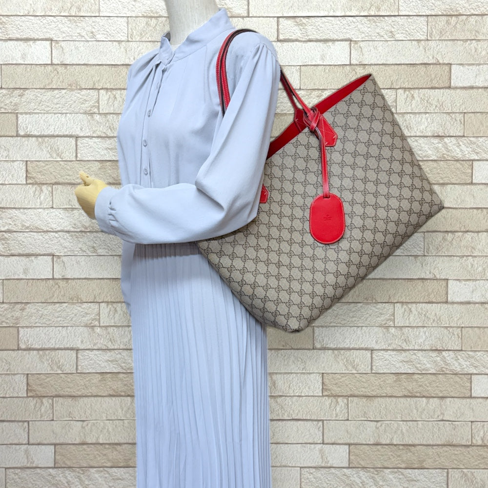 GUCCI グッチ リバーシブルミディアムトートバッグ GGスプリーム