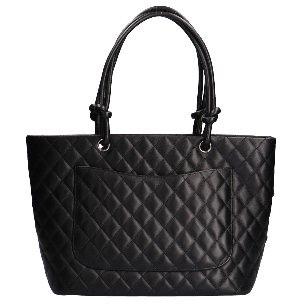 シャネル CHANEL ラージ カンボン トートバッグ カーフ ブラック