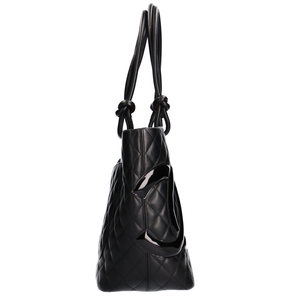 美品☆シャネル カンボン トートバッグ ラージ デカココ ブラック シャネル CHANEL ラージ カンボン トートバッグ カーフ ブラック
