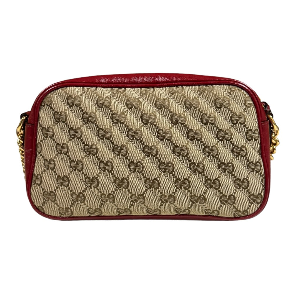 GUCCI グッチ GGマーモント ショルダーバッグ GGキャンバス ベージュ