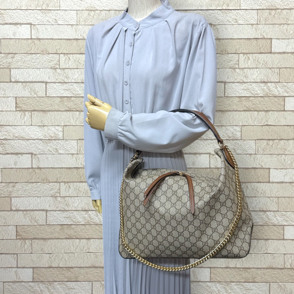 GUCCI グッチ ホーボーバッグ ラージ GGスプリーム ショルダーバッグ