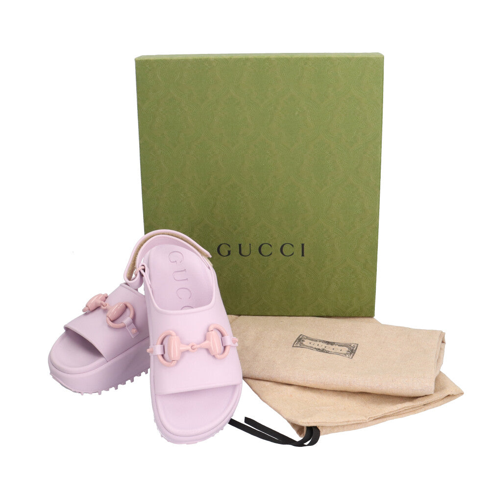 GUCCI グッチ フラットフォーム ホースビット サンダル ラバー GUCCI グッチ フラットフォーム ホースビット サンダル ラバー