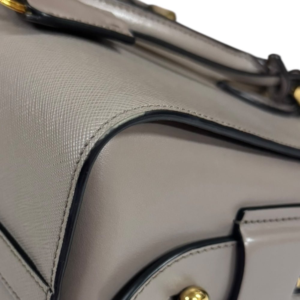PRADA プラダ サフィアーノ ショルダーバッグ レザー グレー