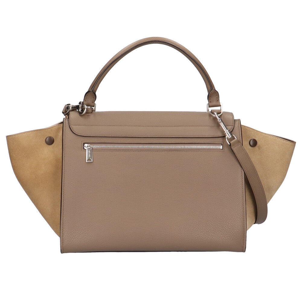 セリーヌ CELINE トラペーズ ショルダーバッグ レザー グレー 