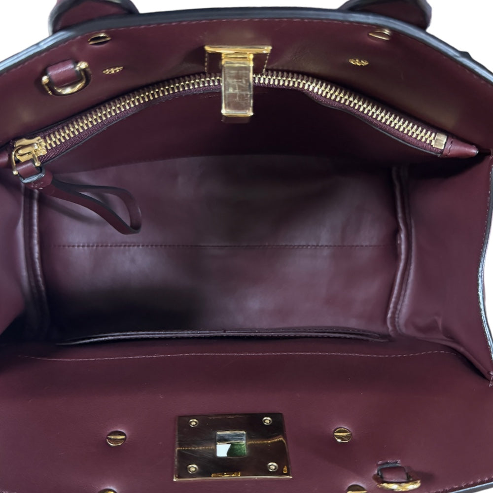 Salvatore Ferragamo Studio Bag Shoulder Bag Leather Bordeaux