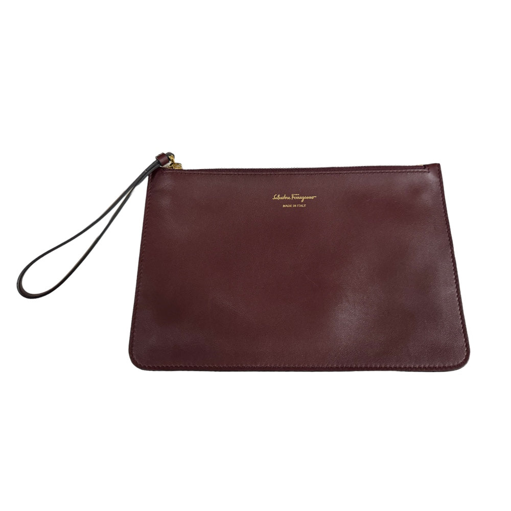 Salvatore Ferragamo Studio Bag Shoulder Bag Leather Bordeaux
