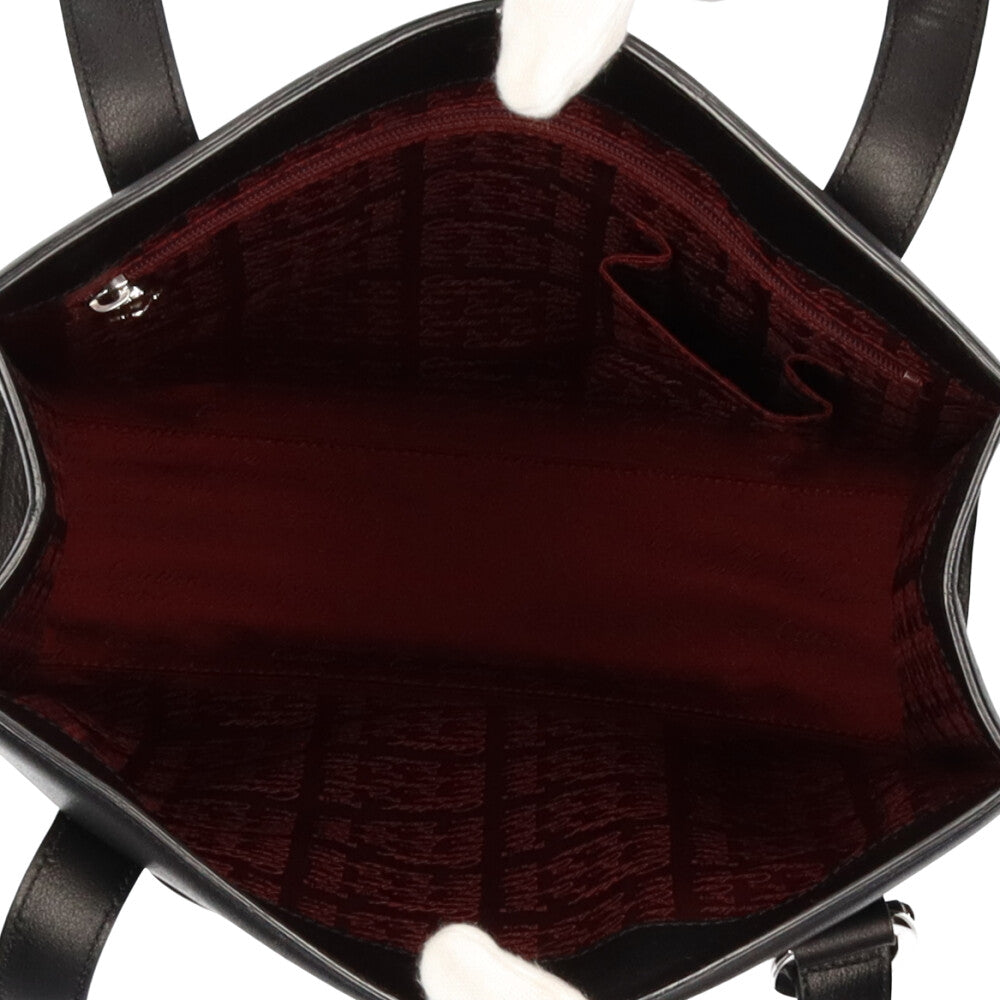 カルティエ CARTIER カボション トートバッグ レザー ブラック
