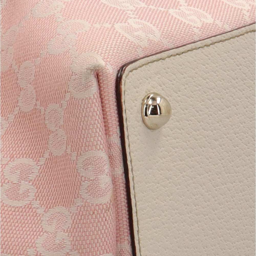 GUCCI GGパターン ハンドバッグ ピンク キャンバスとレザー Gucci ミニGGパターン ハンドバッグ | ピンク | FARFETCH JP
